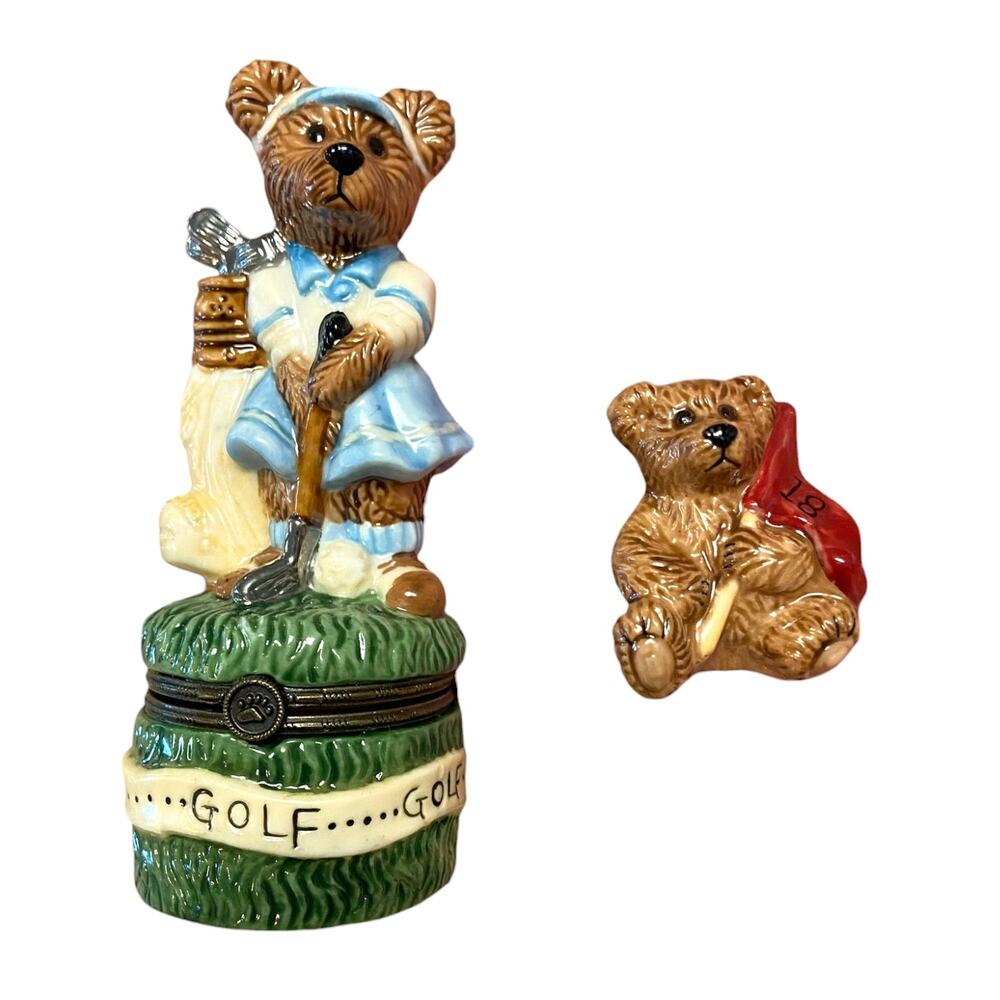 Vintage Boyds Bears Le Bearmoge Golfer Trinket Box Babe Zebearus 2E #426